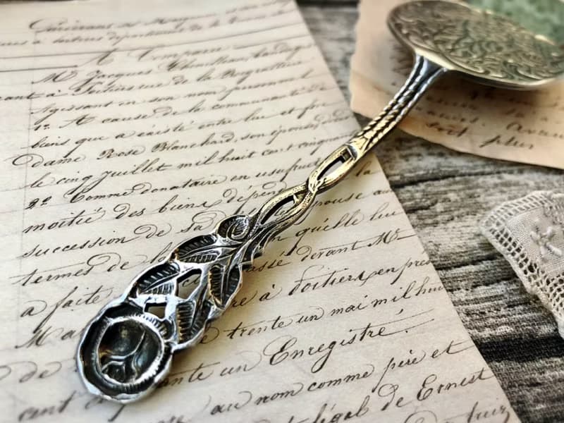 德國Vintage浮雕玫瑰花柄鍍銀蛋糕鏟