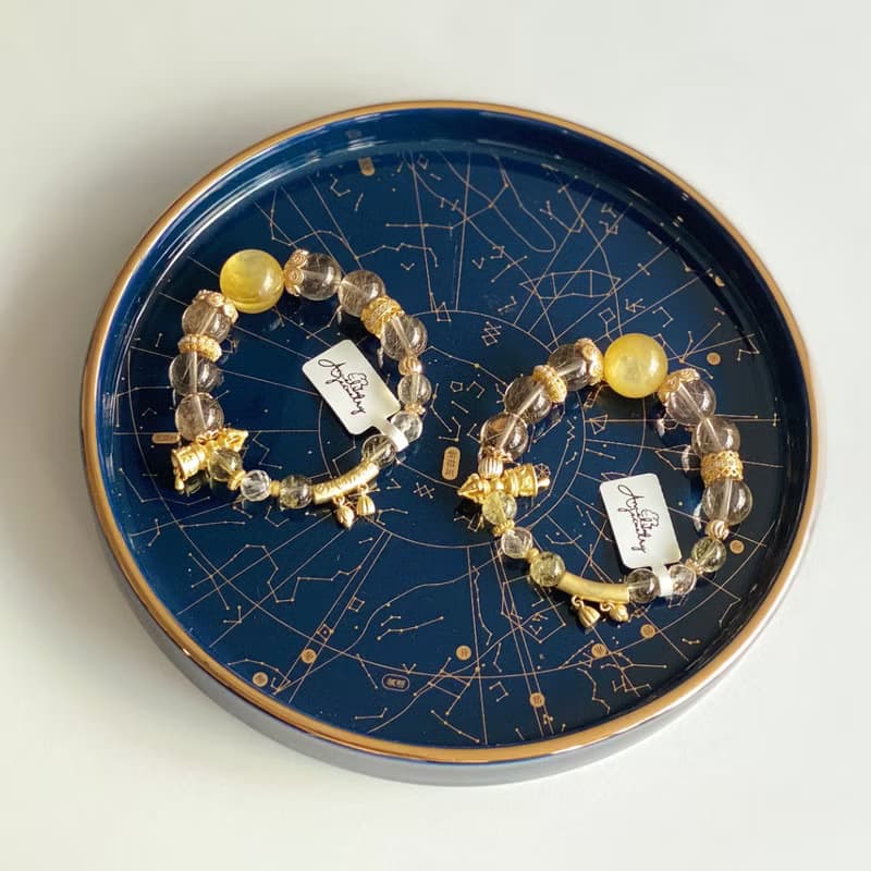 Amelia Jewelry丨金星要塞/銀河帝國丨黃金鋰雲母金髮晶原創手鍊