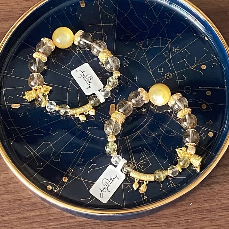 Amelia Jewelry丨金星要塞/銀河帝國丨黃金鋰雲母金髮晶原創手鍊