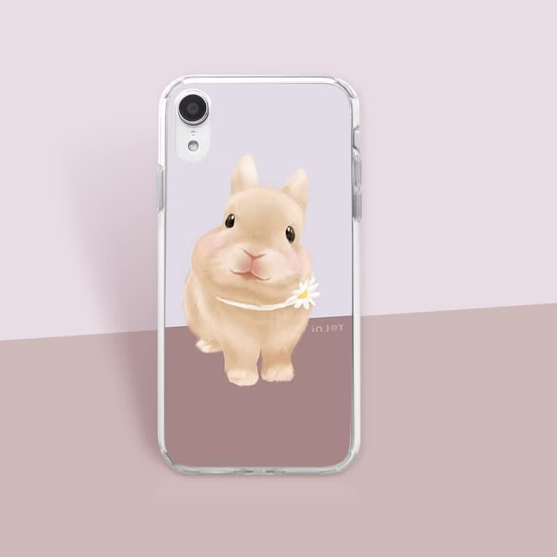 iPhone 16/15/14/13/12/SE3 療癒兔兔 透明耐衝擊防摔手機殼