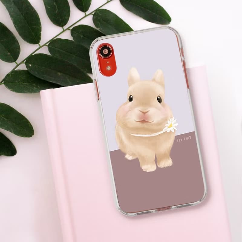 iPhone 16/15/14/13/12/SE3 療癒兔兔 透明耐衝擊防摔手機殼