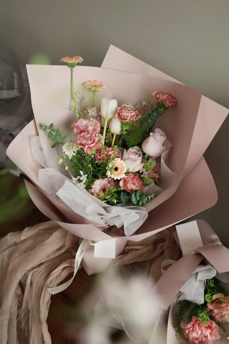 復古粉康乃馨 桔梗鬱金香 大盛鮮花束 2025母親節
