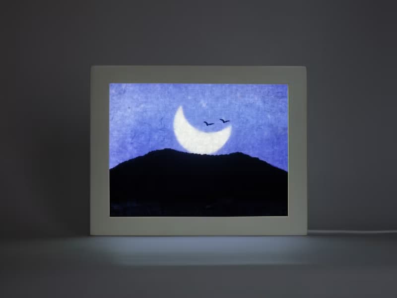 月亮船 小夜燈/畫作群山遠影3號/LED/創意聖誕禮物