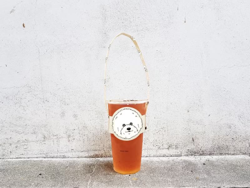 比熊犬 造型隨行飲料杯套提袋 飲料提袋