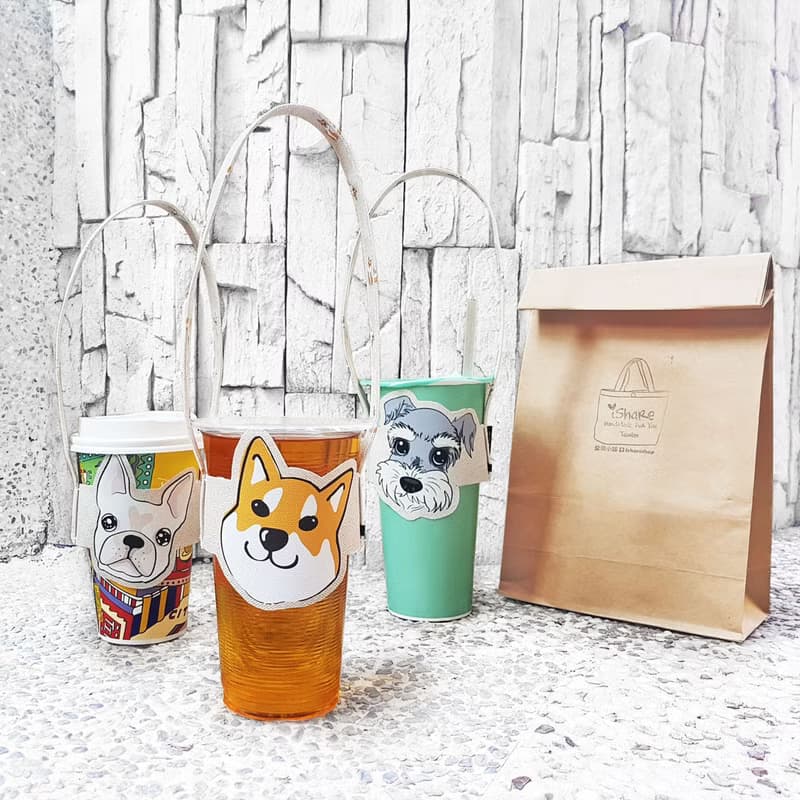 比熊犬 造型隨行飲料杯套提袋 飲料提袋