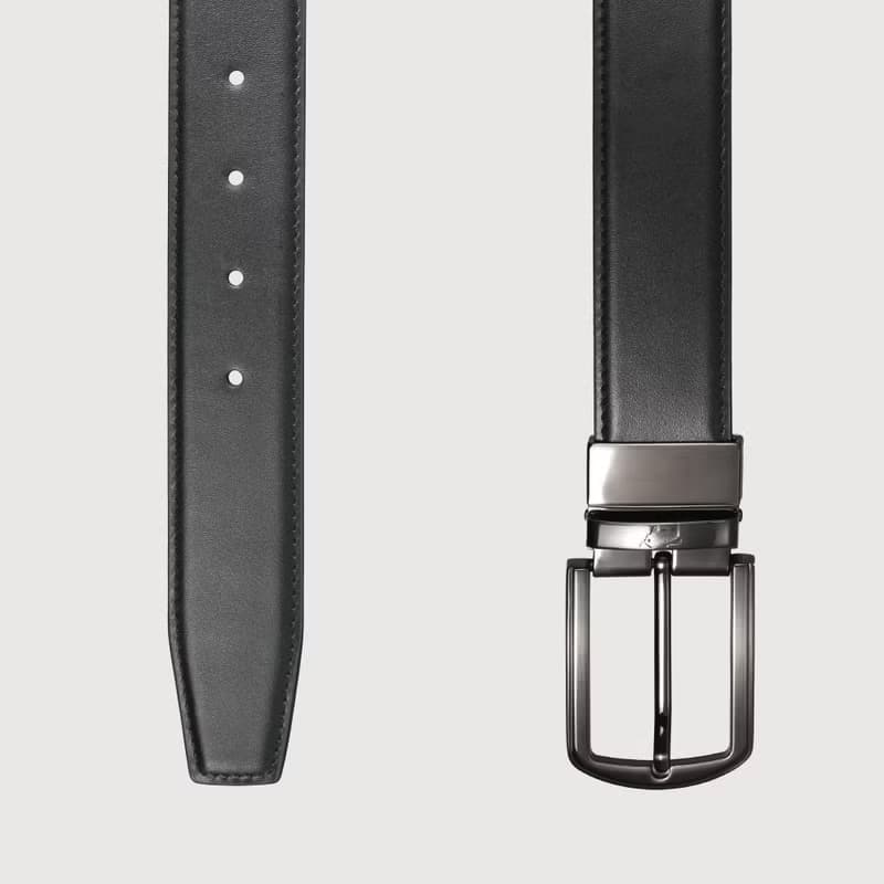 【免費升級送禮包裝】時尚紳士 圓弧方扣穿針式皮帶-鎗色/BF25S