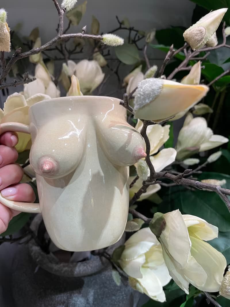 手工陶瓷咖啡杯－獨特的乳房設計有趣又富有藝術感的禮物