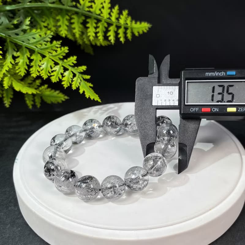 美國閃靈鉆手串 赫爾基蒙水晶 13.5mm 冰透彩虹閃片 能量石助睡眠