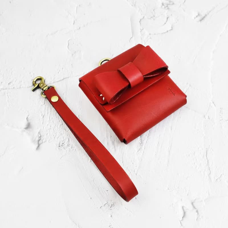 【聖誕禮盒】單層緞帶禮物真皮零錢包 這是一個禮物 / 多色可選