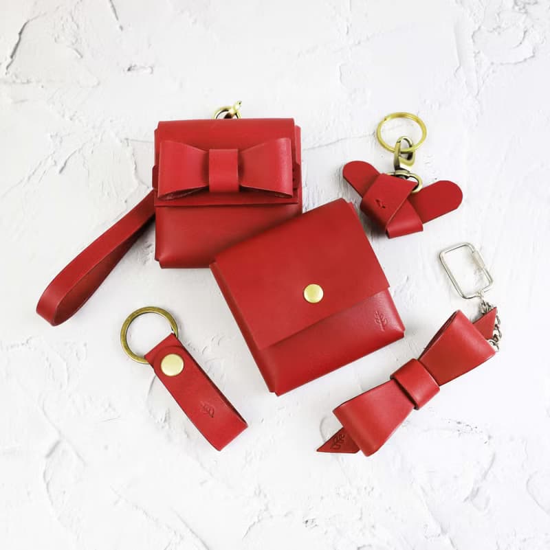 【聖誕禮盒】單層緞帶禮物真皮零錢包 這是一個禮物 / 多色可選