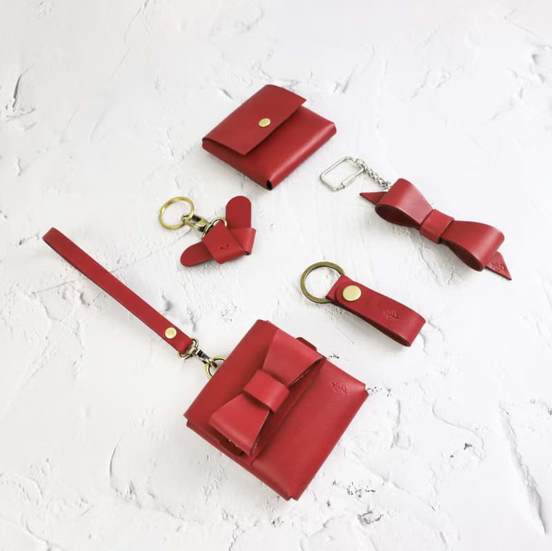 【聖誕禮盒】單層緞帶禮物真皮零錢包 這是一個禮物 / 多色可選