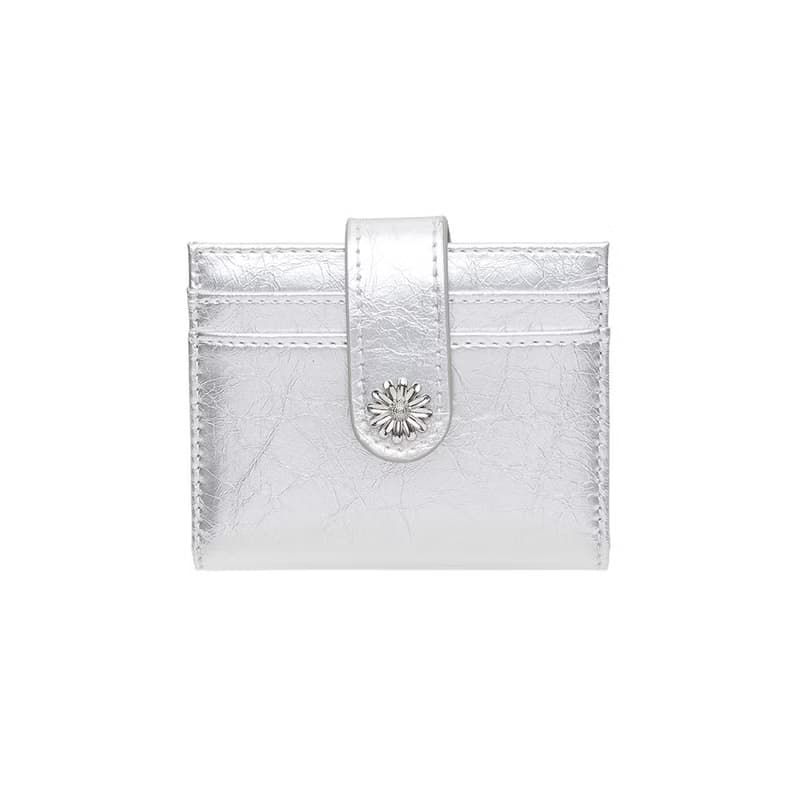 Mini Daisy Photo Slot Card Holder Card Wallet silver