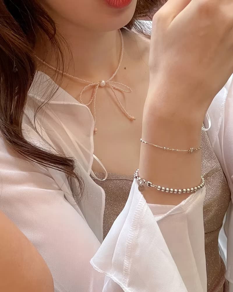 Charming cute I Big Bow Necklace Pink Blue