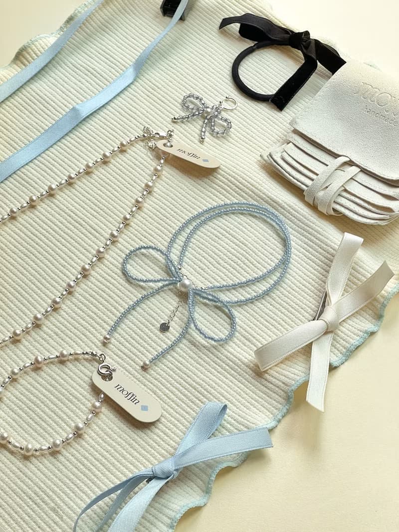 Charming cute I Big Bow Necklace Pink Blue