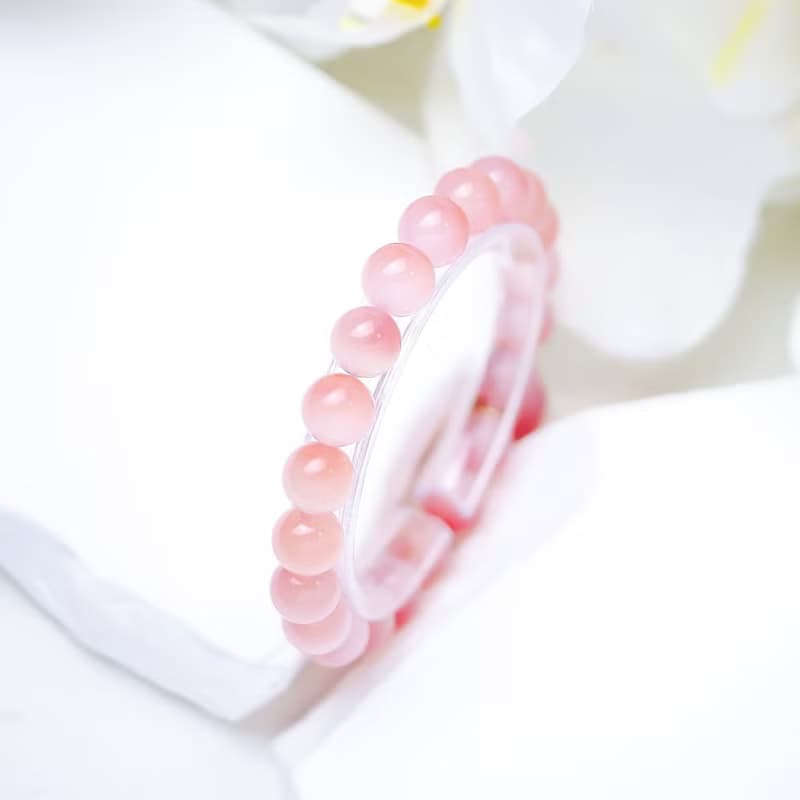 聚寶半盆 蜜桃果汁鹽源瑪瑙彈性手鍊