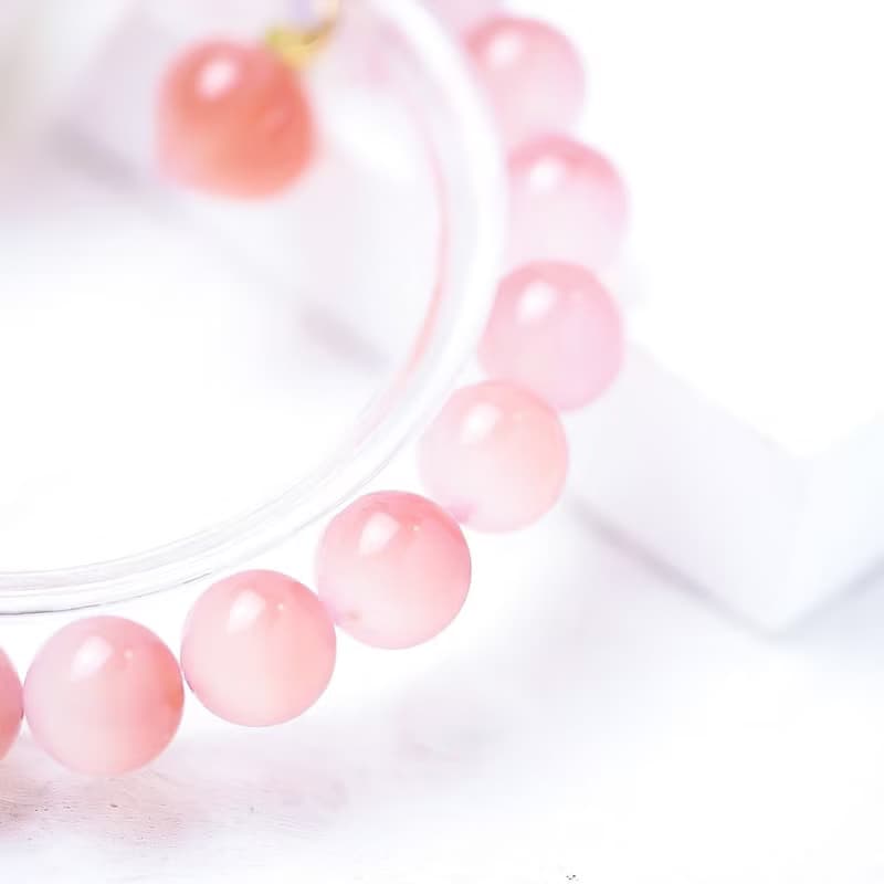 聚寶半盆 蜜桃果汁鹽源瑪瑙彈性手鍊