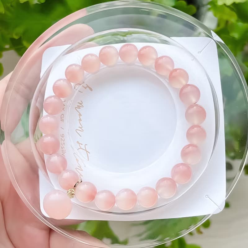 聚寶半盆 蜜桃果汁鹽源瑪瑙彈性手鍊