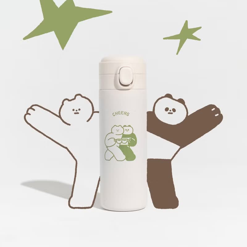 【小黃間x慢慢挑】彈蓋內噴陶瓷聯名保溫杯-可裝咖啡奶茶
