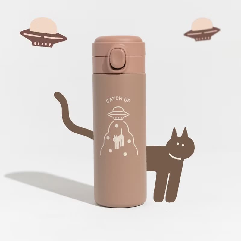 【小黃間x慢慢挑】彈蓋內噴陶瓷聯名保溫杯-可裝咖啡奶茶