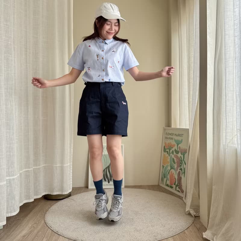 刺繡襯衫 (Embroidery Shirt) 藍色條紋 (Blue Stripe)