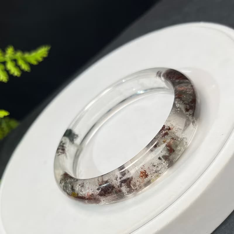 高品質 四季幽靈水晶手鐲 57MM 晶體冰透 異象石英手環 財富富貴