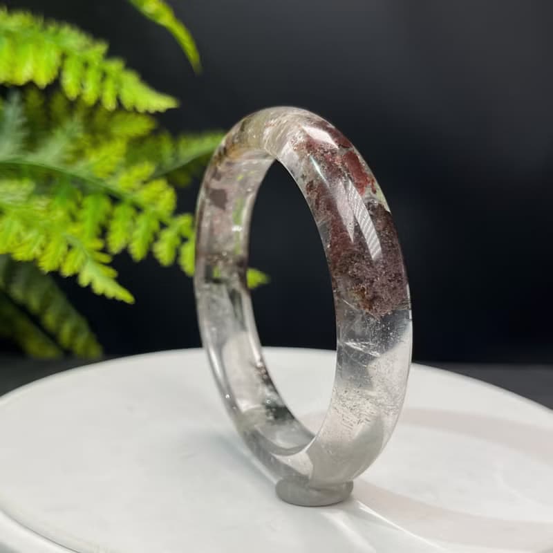 高品質 四季幽靈水晶手鐲 57MM 晶體冰透 異象石英手環 財富富貴