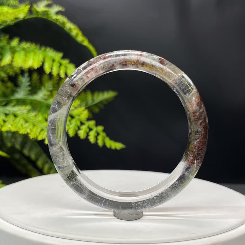 高品質 四季幽靈水晶手鐲 57MM 晶體冰透 異象石英手環 財富富貴