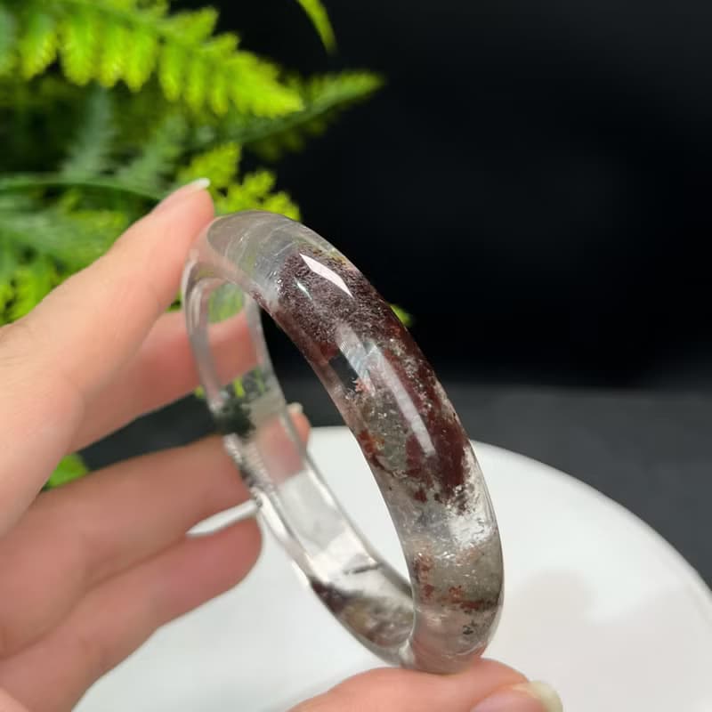高品質 四季幽靈水晶手鐲 57MM 晶體冰透 異象石英手環 財富富貴