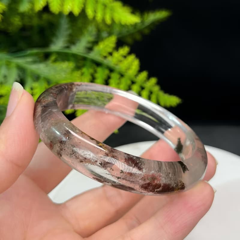 高品質 四季幽靈水晶手鐲 57MM 晶體冰透 異象石英手環 財富富貴