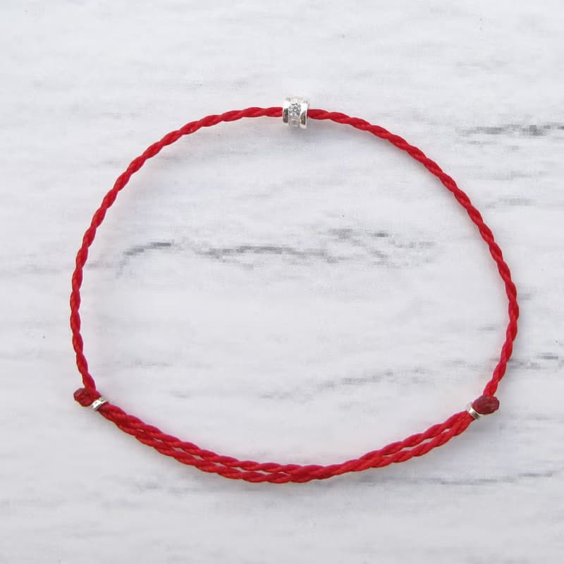 【手編蠟繩】圓滿鑽 | 紅線 極細幸運蠟繩手鍊 | 大員囡仔