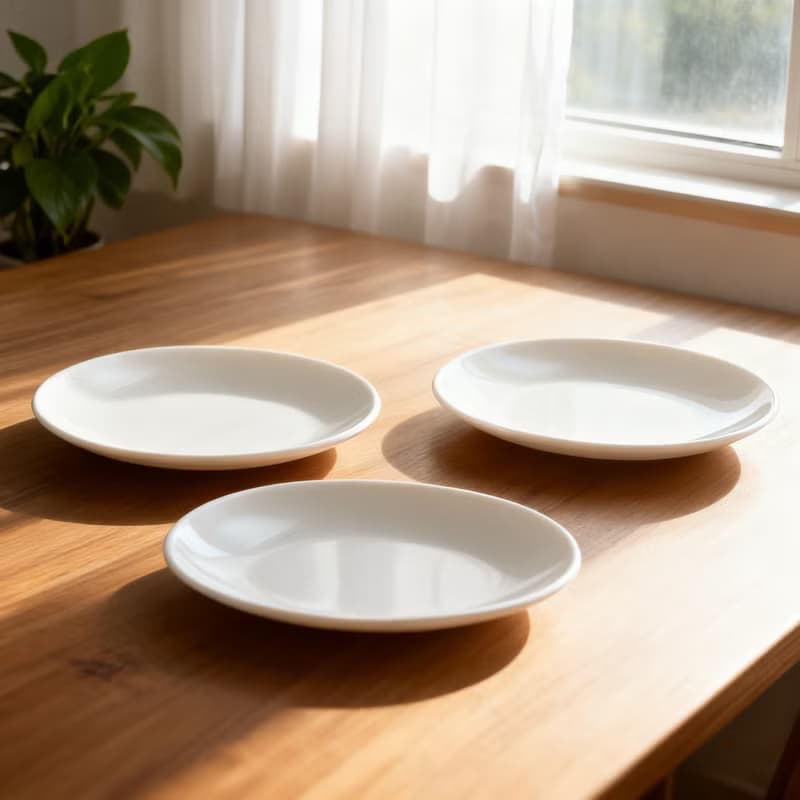 【哩皿生活】潔晶圓盤 3入組 仿瓷質感 野餐盤 露營餐具 甜點盤