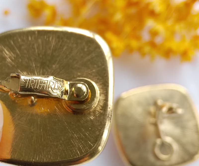 Vintage Jewelry 西洋古董飾品 TRIFARI 甜美嫩粉 夾式耳環