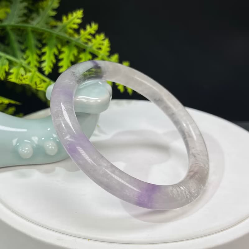 超七紫水晶手镯 59MM 冰透星光彩虹閃片 飄紫超級能量七水晶 脈輪