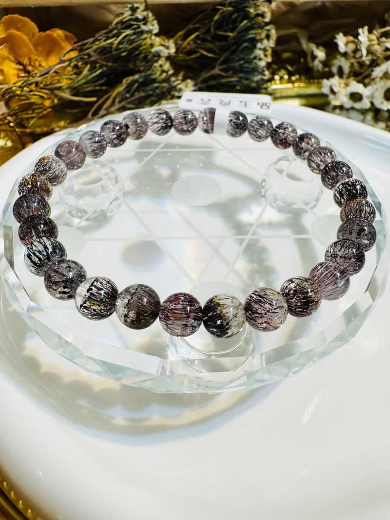 超七王者天然稀有黑紅超七6mm9.55g礦多爆閃黑煙花彼岸花三輪骨幹