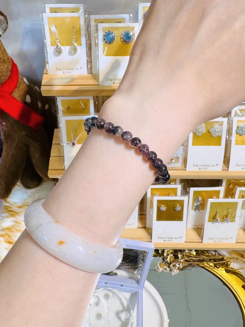 超七王者天然稀有黑紅超七6mm9.55g礦多爆閃黑煙花彼岸花三輪骨幹