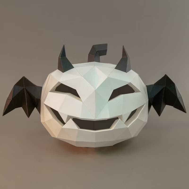 DIY手作3D紙模型擺飾 禮物 萬聖節 節慶系列 - 惡魔南瓜