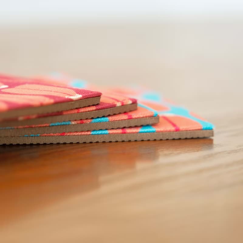 【錦源興】烏魚子吸水杯墊 (紅) l 底部防滑 臺南老師傅手工車縫