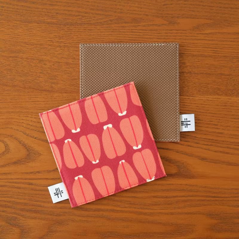 【錦源興】烏魚子吸水杯墊 (紅) l 底部防滑 臺南老師傅手工車縫