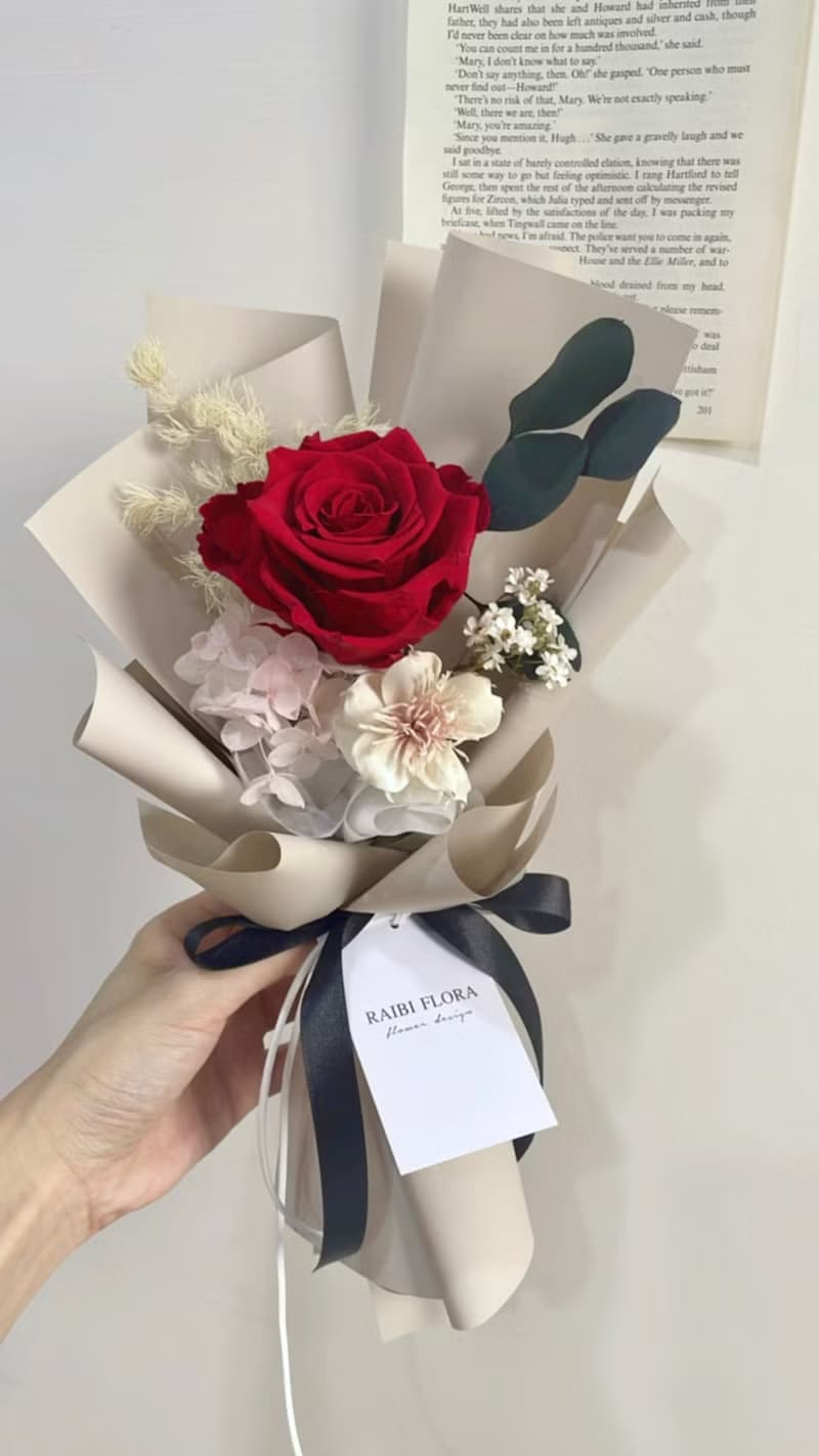 永恆光影 / 永生玫瑰花束 進口厄瓜多玫瑰 情人節 生日花束