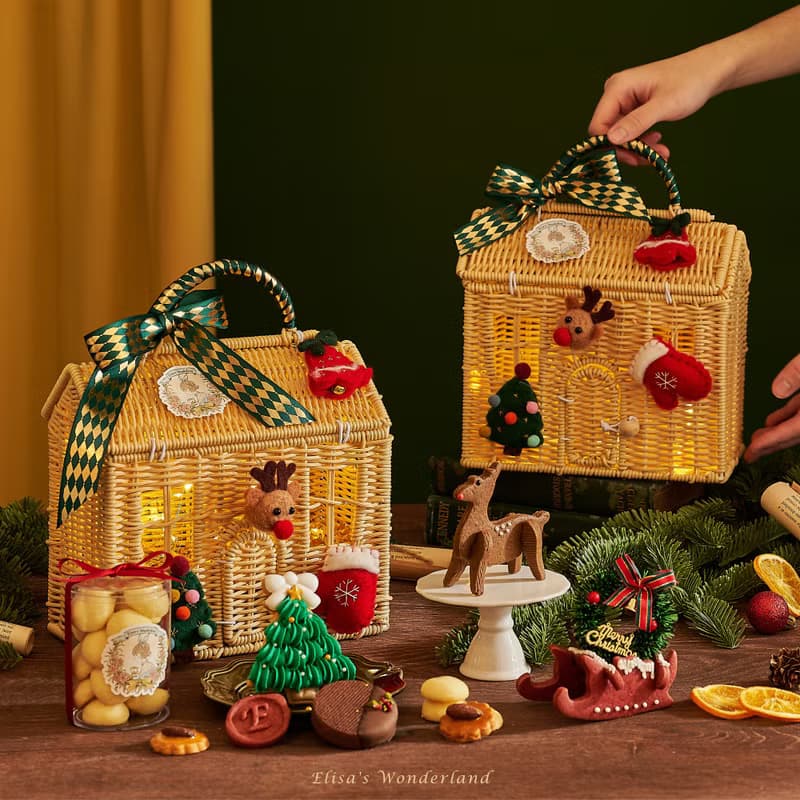 【冬日小屋】聖誕竹籃餅乾禮盒