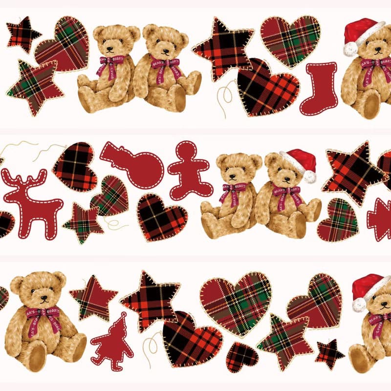 Christmas Label & Bear Transparent Matte Big Size Masking Tape