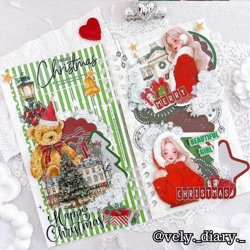 Christmas Label & Bear Transparent Matte Big Size Masking Tape