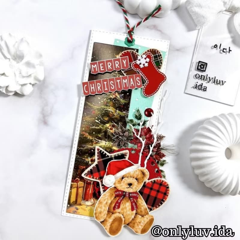 Christmas Label & Bear Transparent Matte Big Size Masking Tape