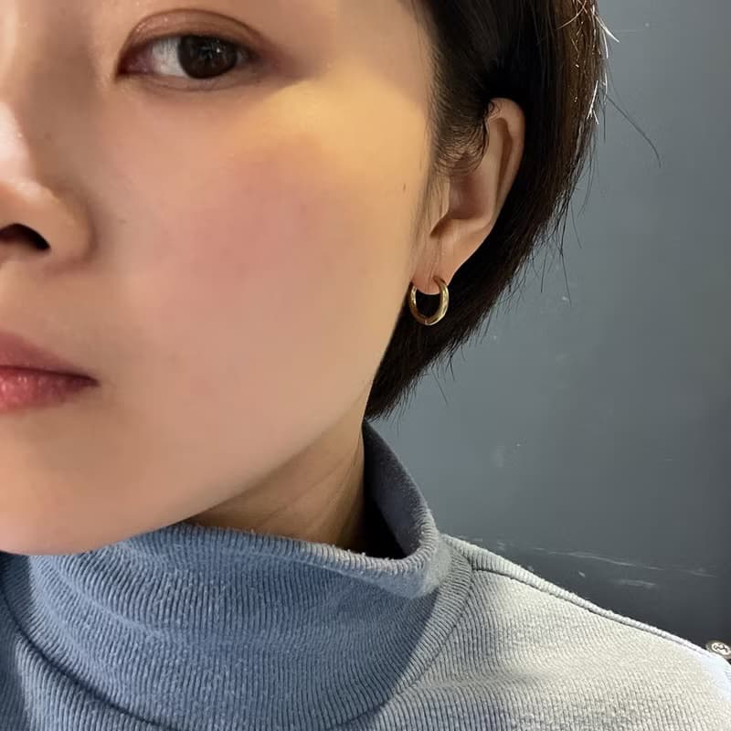 黃銅耳環_幾何小圓  復古