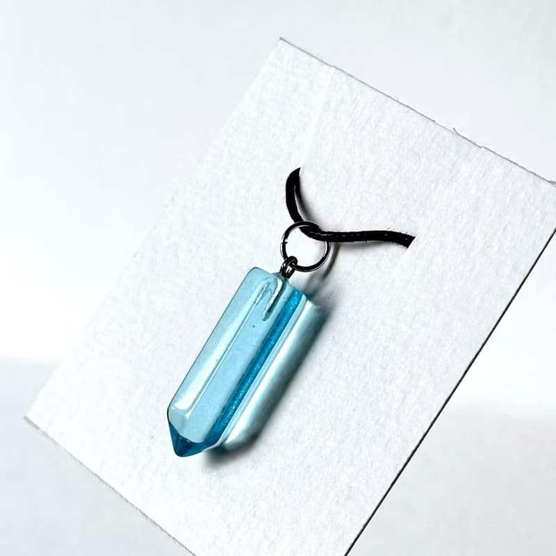 【琉璃水晶】藍琉璃|白水晶|粉晶|迷你六角柱項鏈 消磁淨化愛情桃