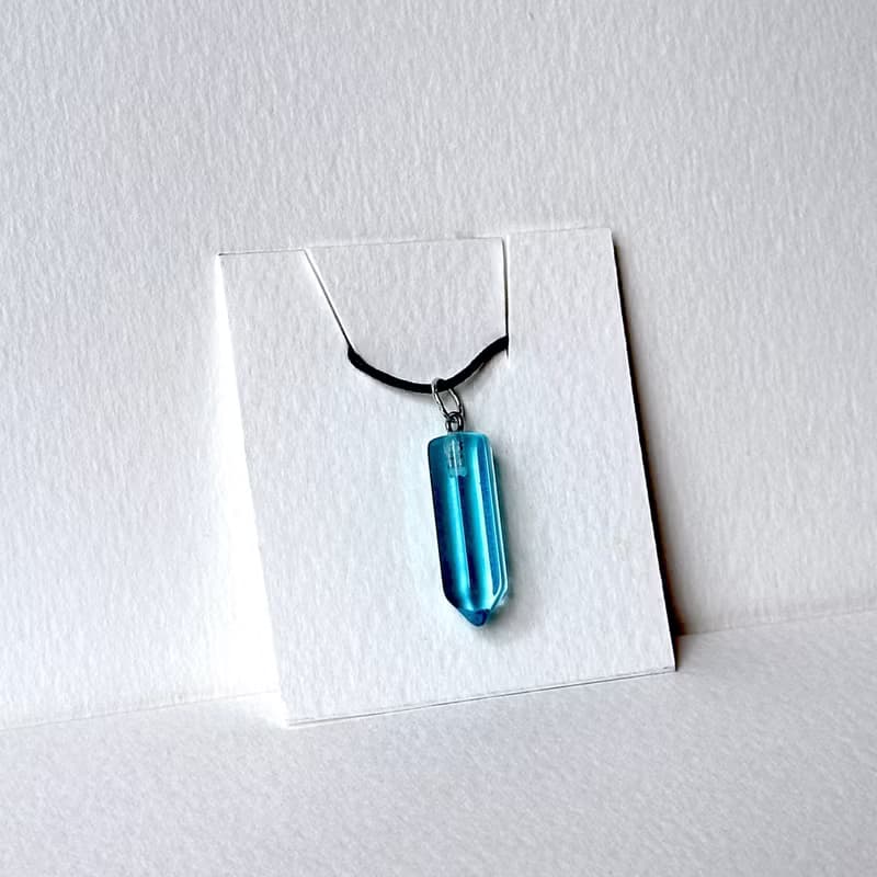 【琉璃水晶】藍琉璃|白水晶|粉晶|迷你六角柱項鏈 消磁淨化愛情桃