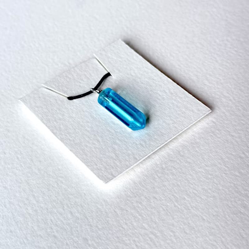 【琉璃水晶】藍琉璃|白水晶|粉晶|迷你六角柱項鏈 消磁淨化愛情桃