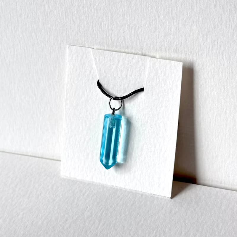 【琉璃水晶】藍琉璃|白水晶|粉晶|迷你六角柱項鏈 消磁淨化愛情桃