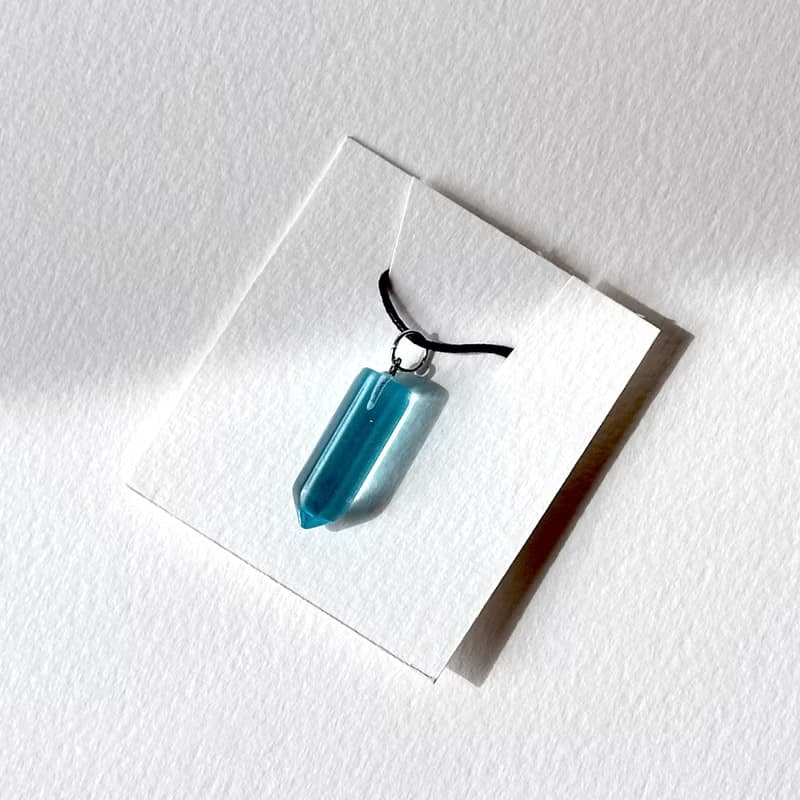【琉璃水晶】藍琉璃|白水晶|粉晶|迷你六角柱項鏈 消磁淨化愛情桃