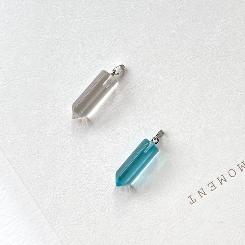 【琉璃水晶】藍琉璃|白水晶|粉晶|迷你六角柱項鏈 消磁淨化愛情桃